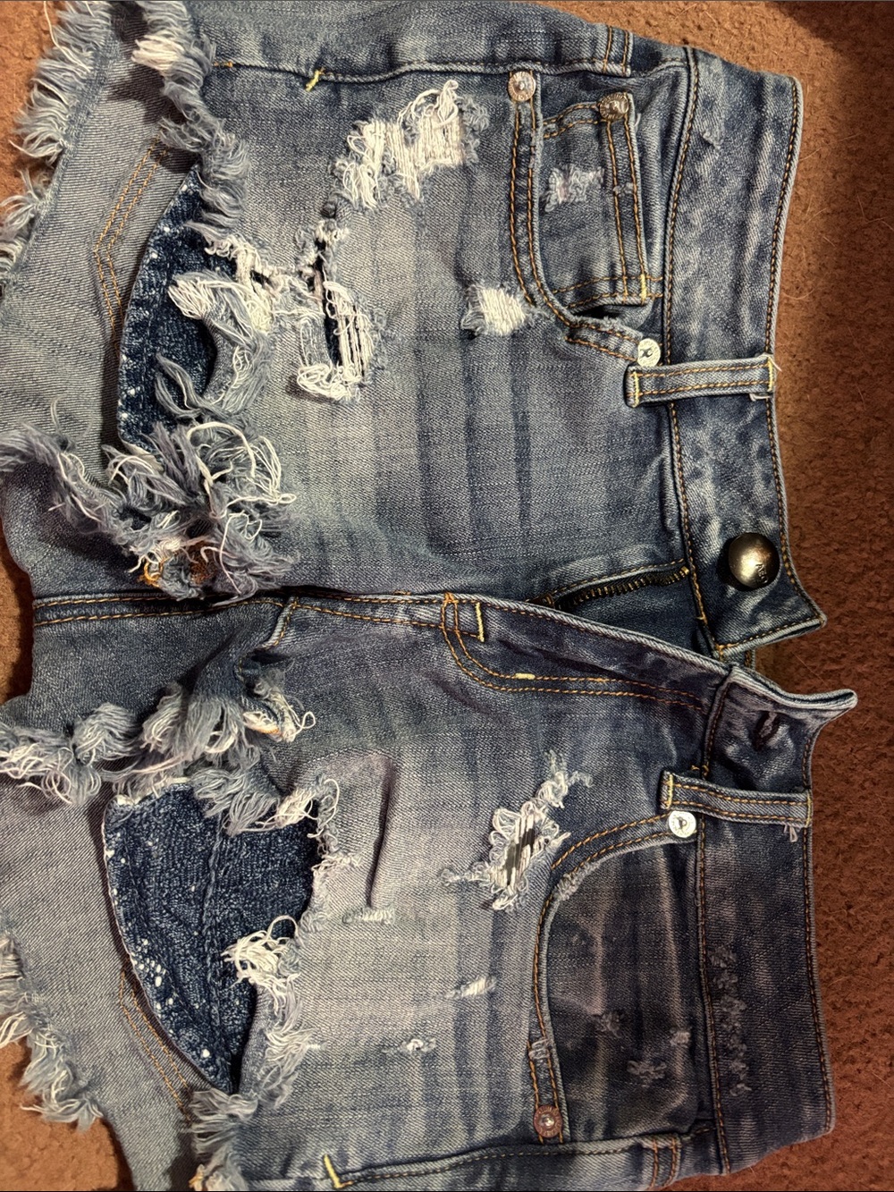 American Eagle Outfitters Distressed Blue Denim Jean Shorts